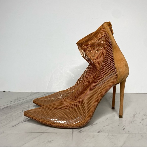 Steve Madden Vielo Orange Fish Net Pointy Toe Heeled Bootie 8 1/2 M - Picture 16 of 16